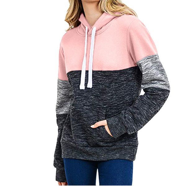 women's sweatshirt hoodies patchwork color block loose autumn casual pullover long sleeve pocket casual sudadera mujer ropa, Black
women's sweatshirt hoodies patchwork color block loose autumn casual pullover long sleeve pocket casual sudadera mujer ropa, Black