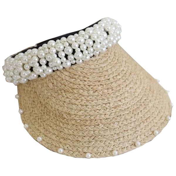 new women pearl headband hat raffia visor caps for girls beach hats braided fashion cap lady summer straw sun hat, Blue;gray
new women pearl headband hat raffia visor caps for girls beach hats braided fashion cap lady summer straw sun hat, Blue;gray