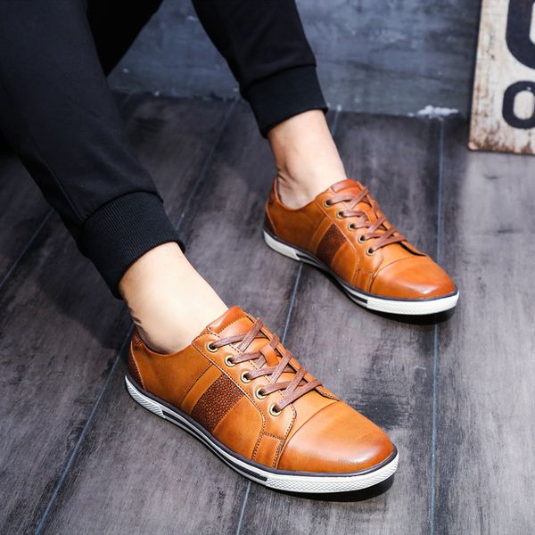 new spring and summer european american men's shoes fashion all-match casual breathable leather boutique, Black
new spring and summer european american men's shoes fashion all-match casual breathable leather boutique, Black