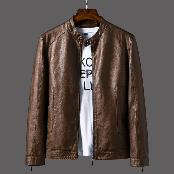 hoo 2020 men's stand collar solid color leather youth business casual slim pu leather jacket, Black
hoo 2020 men's stand collar solid color leather youth business casual slim pu leather jacket, Black
