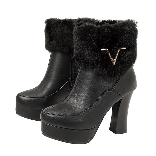 winter new casual plush boots round head black ankle boots high heels women's platform women's shoes
winter new casual plush boots round head black ankle boots high heels women's platform women's shoes