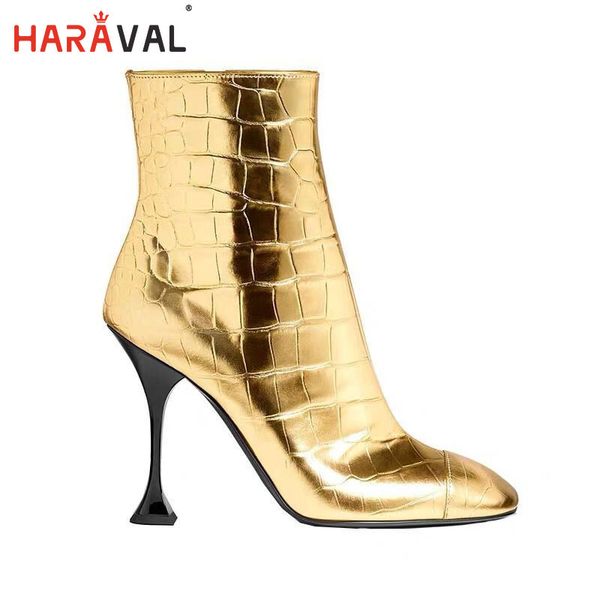 europe and the united states new high-heeled square head gold crocodile pattern boots gold leather boots winter women, Black
europe and the united states new high-heeled square head gold crocodile pattern boots gold leather boots winter women, Black