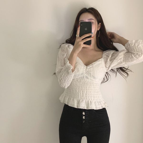 lace crocheted square neck shirt women 2020 spring chic clothing high elastic waist embroidery lace white shirt blouse
lace crocheted square neck shirt women 2020 spring chic clothing high elastic waist embroidery lace white shirt blouse