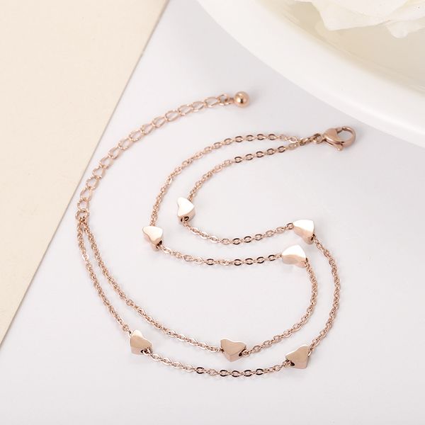 new listing fashion double-layered heart anklets bracelets for women titanium steel rose gold wedding anklet jewelry bxsj13, Red;blue
new listing fashion double-layered heart anklets bracelets for women titanium steel rose gold wedding anklet jewelry bxsj13, Red;blue