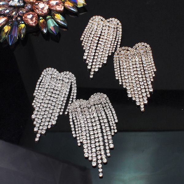 new recommend big wedding drop earrings for bride shiny love rhinestone tassel earrings female fashion women party wedding jewelry, Silver
new recommend big wedding drop earrings for bride shiny love rhinestone tassel earrings female fashion women party wedding jewelry, Silver