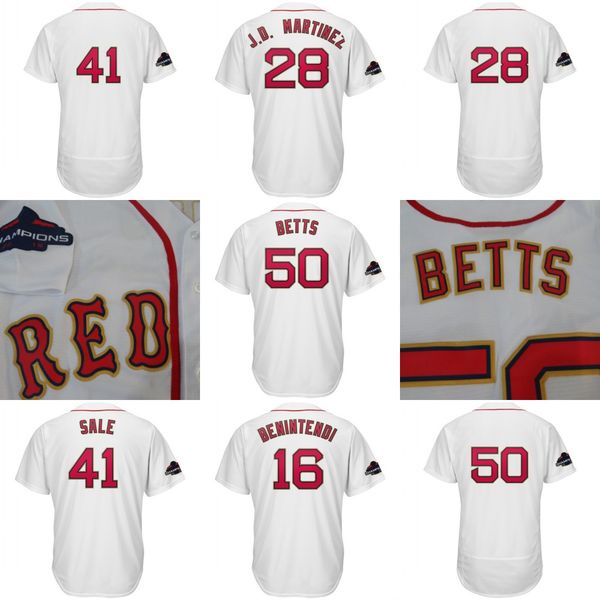 2019 Gold Program Champion Mookie Betts Benintendi J.D. Martinez Brock Holt Nathan Eovaldi Chris Sale Rafael Devers Xander Bogaerts Jersey
