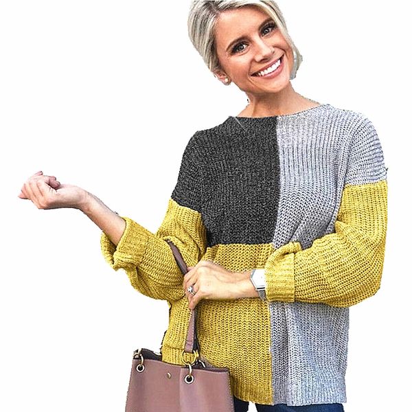 vogue women o neck loose patchwork sweaters winter keep warm pullovers sweater female high street knitted sweater knitwear, White;black
vogue women o neck loose patchwork sweaters winter keep warm pullovers sweater female high street knitted sweater knitwear, White;black