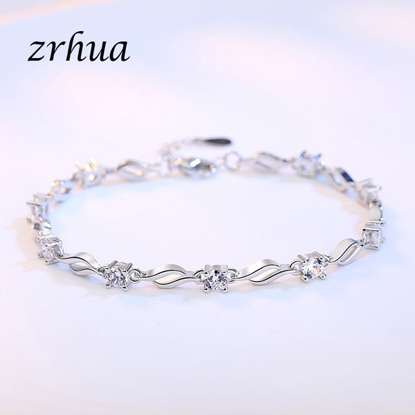 zrhua 925 sterling silver chain bracelet minimalist fine jewelry for women birthday party accessories white purple cz bijoux, Black
zrhua 925 sterling silver chain bracelet minimalist fine jewelry for women birthday party accessories white purple cz bijoux, Black