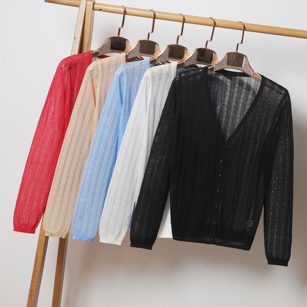 aransue new women knitted blouse summer 2019 korean long sleeve thin ice silk knitting cardigan 8 colors sunscreen shirt, White
aransue new women knitted blouse summer 2019 korean long sleeve thin ice silk knitting cardigan 8 colors sunscreen shirt, White