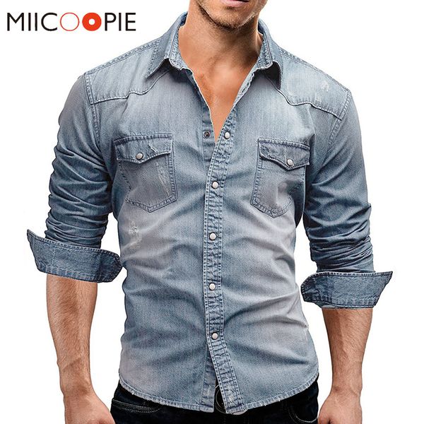 fashion long sleeve jeans shirt men casual solid color pockets slim fit blue cotton vintage denim shirts wash chemise homme, White;black
fashion long sleeve jeans shirt men casual solid color pockets slim fit blue cotton vintage denim shirts wash chemise homme, White;black