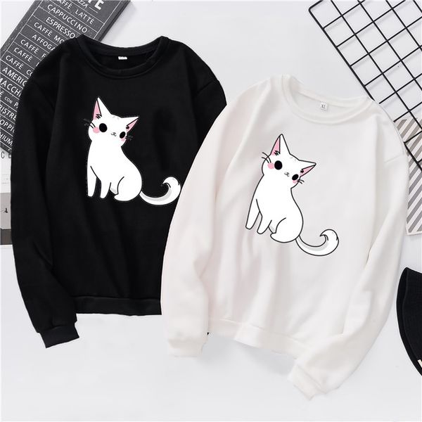 men women sweatshirt pullovers kawaii cat printed casual long sleeve o-neck sweatshirt pullover couple clothes sudadera mujer, Black
men women sweatshirt pullovers kawaii cat printed casual long sleeve o-neck sweatshirt pullover couple clothes sudadera mujer, Black