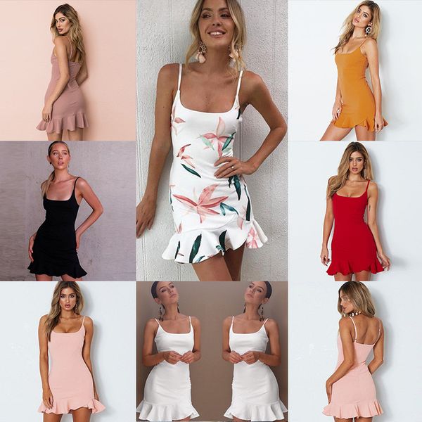 summer womens designer dresses fashion spaghetti strap petal floral printed mermaid dresses holiday style womens designer clothes, Black;gray
summer womens designer dresses fashion spaghetti strap petal floral printed mermaid dresses holiday style womens designer clothes, Black;gray