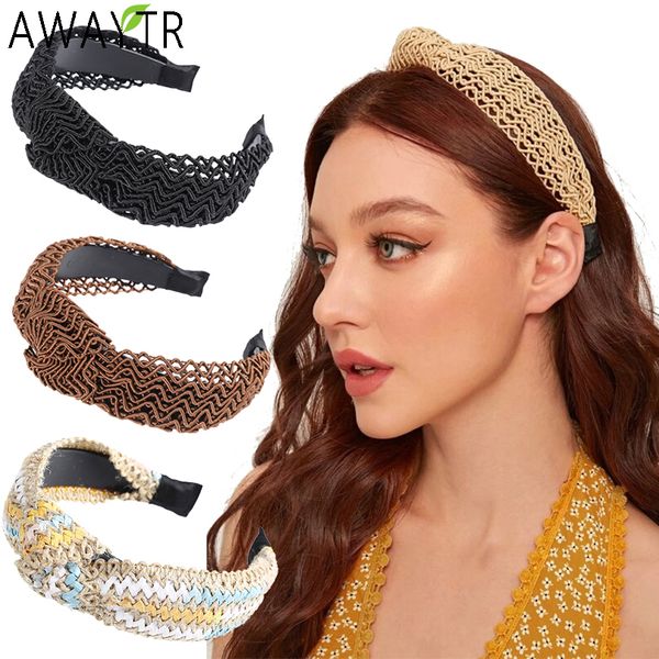 awaytr bohemian for weaving wide headband women hair accessories knot adults retro hairband head hoop, Golden;white
awaytr bohemian for weaving wide headband women hair accessories knot adults retro hairband head hoop, Golden;white