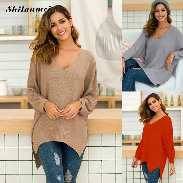elegant female knitted sweater 2019 autumn casual loose sweaters pullovers long sleeve v neck fashion knitwear basic long jumper, White;black
elegant female knitted sweater 2019 autumn casual loose sweaters pullovers long sleeve v neck fashion knitwear basic long jumper, White;black