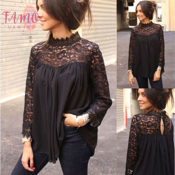 womens clothing ladies casual solid black blouse shirts women autumn long sleeve turtleneck lace blouses top, White 
womens clothing ladies casual solid black blouse shirts women autumn long sleeve turtleneck lace blouses top, White