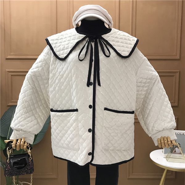 women's down & parkas mooirue winter women sweet jackets bow casual streetwear diamond cotton-padded korean style basic white loose coa, Black
women's down & parkas mooirue winter women sweet jackets bow casual streetwear diamond cotton-padded korean style basic white loose coa, Black
