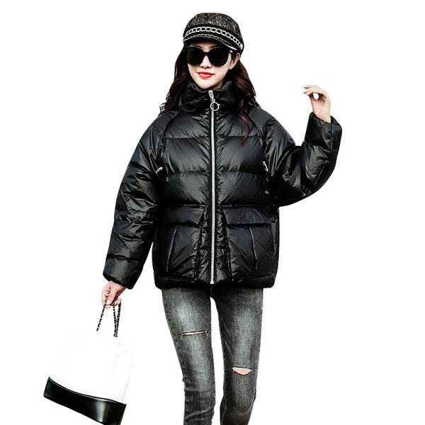 women's down & parkas winter jacket women 2021 short coat white duck female loose warm parka windproof snow outwear, Black
women's down & parkas winter jacket women 2021 short coat white duck female loose warm parka windproof snow outwear, Black
