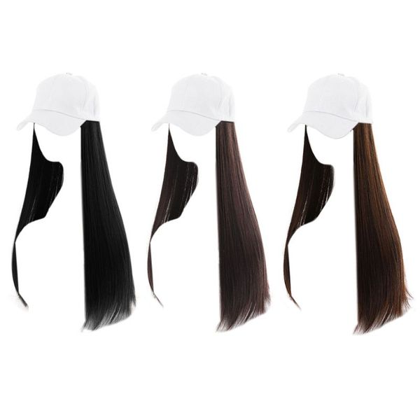 women girl wig hat baseball cap with synthetic hair extension long straight wigs, Blue;gray
women girl wig hat baseball cap with synthetic hair extension long straight wigs, Blue;gray