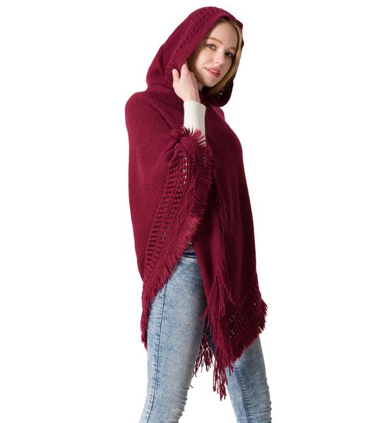 wholesale-autumn and winter new knitted capped cape shawl monochrome cowl cloak cloak cloak with hat shawl lady deluxe gift, Blue;gray
wholesale-autumn and winter new knitted capped cape shawl monochrome cowl cloak cloak cloak with hat shawl lady deluxe gift, Blue;gray