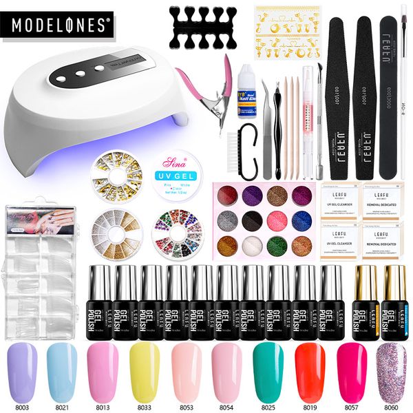 modelones 37pcs/lot nail tools led lamp gel polish set professional nail gel lacquer manicure tools kits base coat
modelones 37pcs/lot nail tools led lamp gel polish set professional nail gel lacquer manicure tools kits base coat