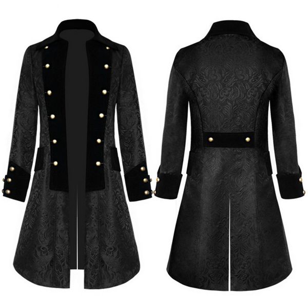 2019 mens retro standing collar single-breasted middle ages overcoat trench coat solid color long trench jacket casual overcoat, Black;brown
2019 mens retro standing collar single-breasted middle ages overcoat trench coat solid color long trench jacket casual overcoat, Black;brown