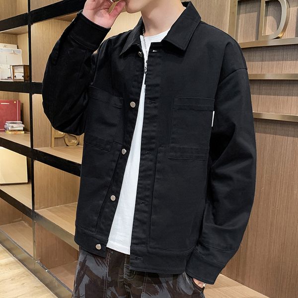 2019 new style men's jacket spring and autumn korean-style stylish cotton fold-down collar jacket autumn workwear loose casual m, Black;brown
2019 new style men's jacket spring and autumn korean-style stylish cotton fold-down collar jacket autumn workwear loose casual m, Black;brown