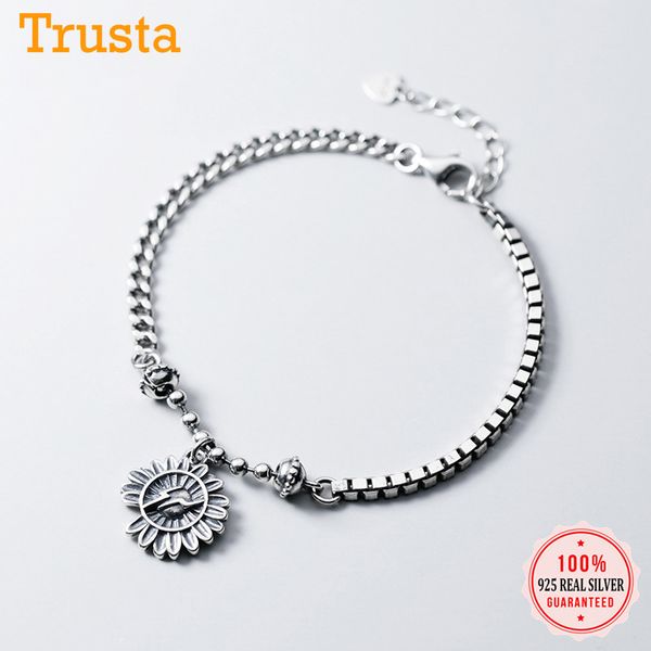 trustdavis minimalist 925 sterling thai silver box chain sunflower bracelet for women wedding silver jewelry da867, Black
trustdavis minimalist 925 sterling thai silver box chain sunflower bracelet for women wedding silver jewelry da867, Black