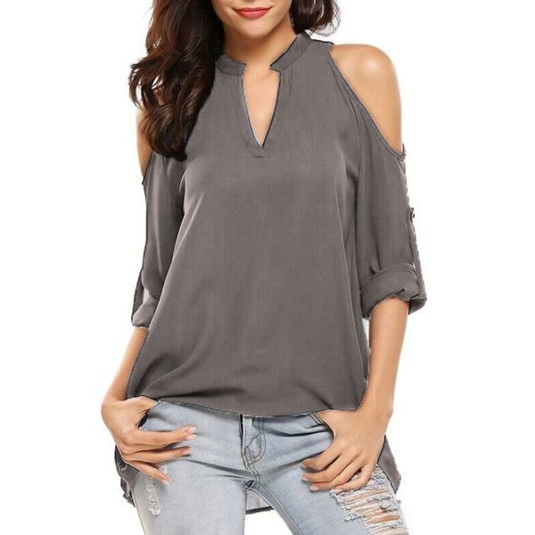2019 cold shoulder chiffon blouse plus size 5xl women long sleeve ladies summer v-neck solid loose office shirts blusas, White
2019 cold shoulder chiffon blouse plus size 5xl women long sleeve ladies summer v-neck solid loose office shirts blusas, White
