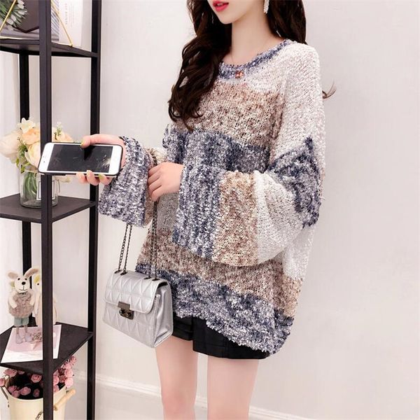 women's sweaters 2021 color matching striped sweater set head female long-sleeved knit bottoming shirt loose coat autumn and winter, White;black
women's sweaters 2021 color matching striped sweater set head female long-sleeved knit bottoming shirt loose coat autumn and winter, White;black