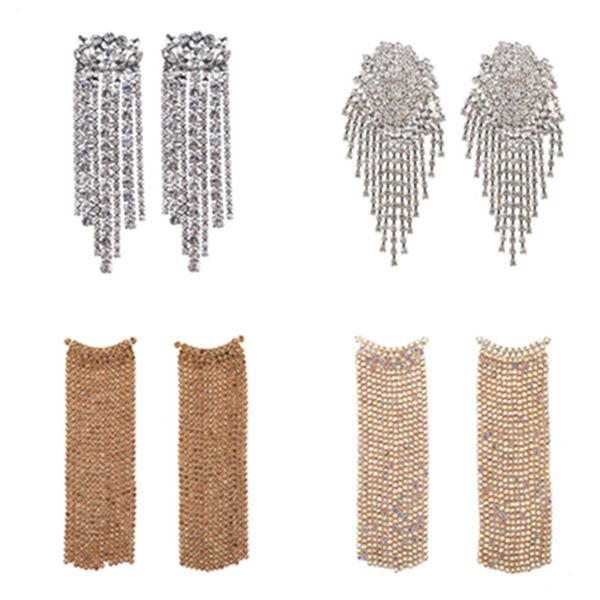 lady trendy crystal long fringed drop earrings for women wedding party girls gift bohemian statement earrings jewelry, Silver
lady trendy crystal long fringed drop earrings for women wedding party girls gift bohemian statement earrings jewelry, Silver