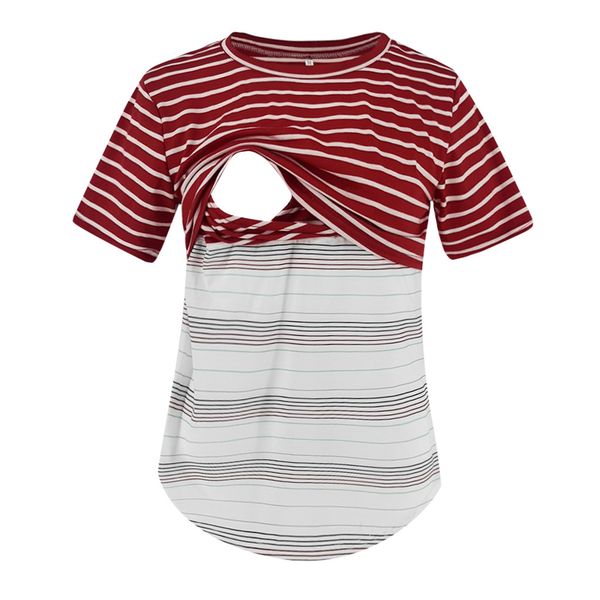 new maternity nursing blouse short sleeve double layer t shirt women patchwork striped breastfeeding t-shirt ropa embarazada, White
new maternity nursing blouse short sleeve double layer t shirt women patchwork striped breastfeeding t-shirt ropa embarazada, White