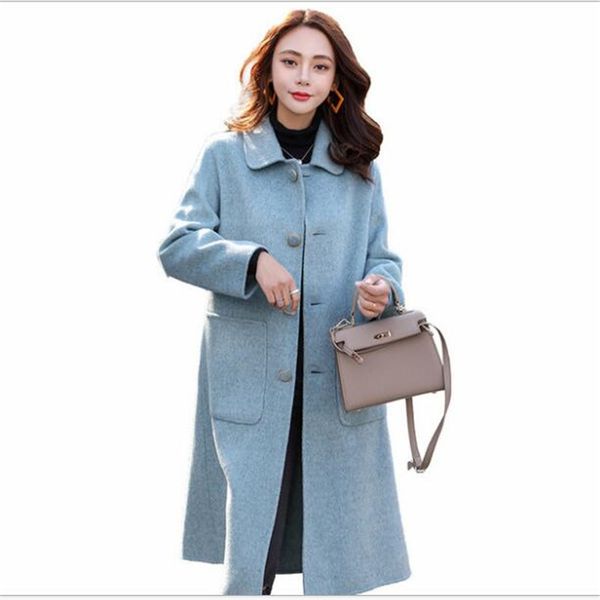 women outerwear autumn winter clothing fashion warm woolen blends loose female elegant double single-breasted woolen coat e200, Black
women outerwear autumn winter clothing fashion warm woolen blends loose female elegant double single-breasted woolen coat e200, Black