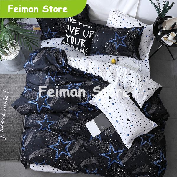 black star bed linens 3/4pcs bedding set duvet cover+flat sheet+pillowcase soft single 3pcs king
black star bed linens 3/4pcs bedding set duvet cover+flat sheet+pillowcase soft single 3pcs king