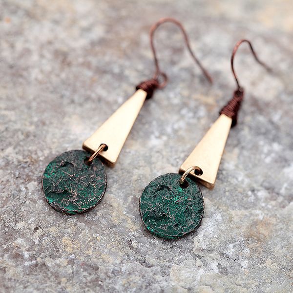 bohemia fashion jewelry women's vintage wafer triangle handmade dangle earrings s275, Silver
bohemia fashion jewelry women's vintage wafer triangle handmade dangle earrings s275, Silver