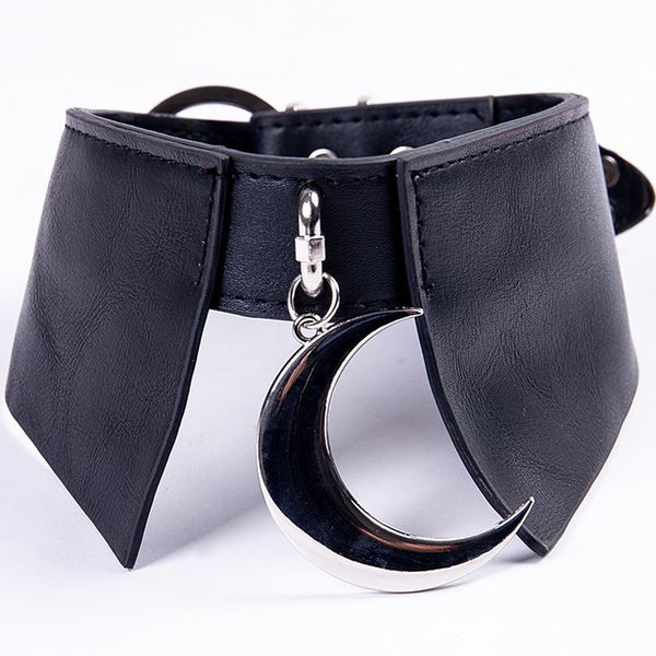 women pu leather choker necklace adjustable harajuku goth moon pendant black punk buckle torque necklaces collars girl jewelry, Silver
women pu leather choker necklace adjustable harajuku goth moon pendant black punk buckle torque necklaces collars girl jewelry, Silver