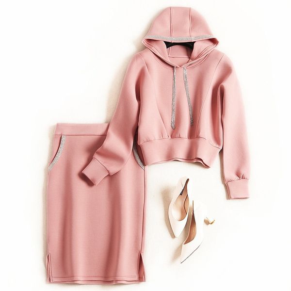 pinkcasual женщин tracksuit set space вата топы с капюшоном + карандаш юбки до середины икры solid моды 2020 яровой, White
pinkcasual женщин tracksuit set space вата топы с капюшоном + карандаш юбки до середины икры solid моды 2020 яровой, White