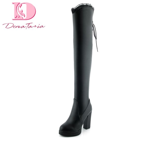 doratasia over the knee boots woman shoes 2019 platform ladies boots party high heels women shoes plus size 33-43, Black 
doratasia over the knee boots woman shoes 2019 platform ladies boots party high heels women shoes plus size 33-43, Black