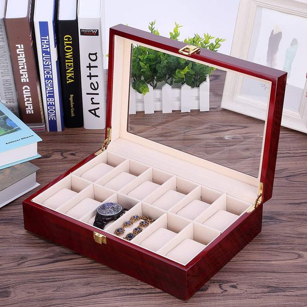 6/12 slots glass wooden wrist watch display box jewelry storage case organizer, Black;blue
6/12 slots glass wooden wrist watch display box jewelry storage case organizer, Black;blue