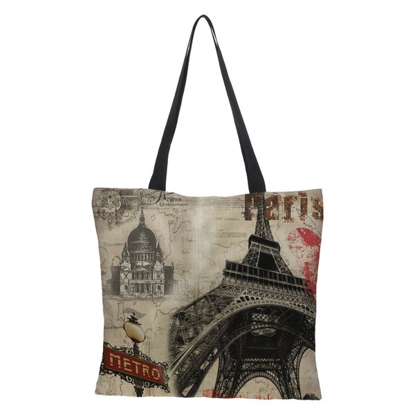 ravidino tote casual beach bag large capacity foldable grocery reusable high grade linen iron tower series shopping bag 43*43cm
ravidino tote casual beach bag large capacity foldable grocery reusable high grade linen iron tower series shopping bag 43*43cm