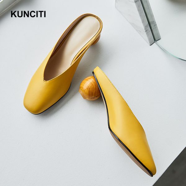 2019 genuine leather strange heels ladies mules shoes outdoor slippers square toe rome style comfortable shoes x902, Black
2019 genuine leather strange heels ladies mules shoes outdoor slippers square toe rome style comfortable shoes x902, Black