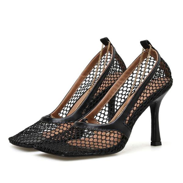 mesh hollow square metal chain stiletto heel high heel shoes women sandals mary jane shoes breathable zapatillas mujer, Black
mesh hollow square metal chain stiletto heel high heel shoes women sandals mary jane shoes breathable zapatillas mujer, Black
