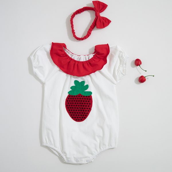 baby girl designer clothes romper infant strawberry design short sleeve ruffles collar romper + headband 100% cotton summer clothes, Blue
baby girl designer clothes romper infant strawberry design short sleeve ruffles collar romper + headband 100% cotton summer clothes, Blue