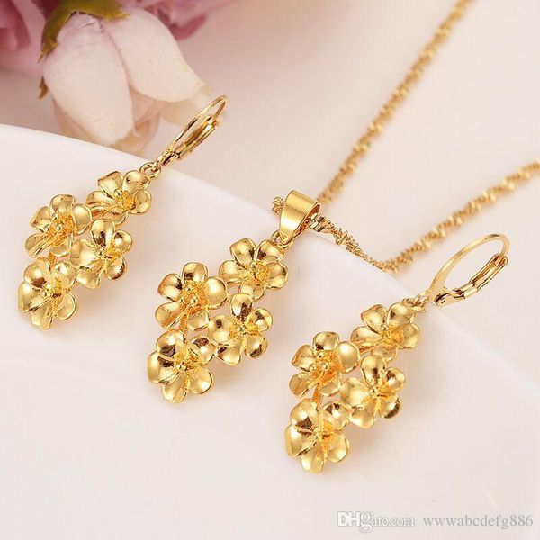 4 golden flowers assembled beautiful 24 k fine gold filled flower set jewelry pendant chain earrings bride wedding bijoux giftd, Silver
4 golden flowers assembled beautiful 24 k fine gold filled flower set jewelry pendant chain earrings bride wedding bijoux giftd, Silver