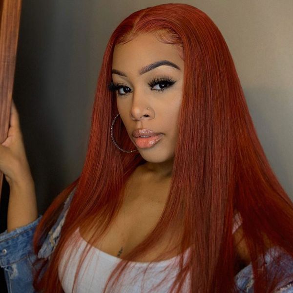 dark ginger blonde 13x6 lace front human hair wigs 360 lace frontal wig silky straight full lace wigs with bleached knots remy, Black
dark ginger blonde 13x6 lace front human hair wigs 360 lace frontal wig silky straight full lace wigs with bleached knots remy, Black