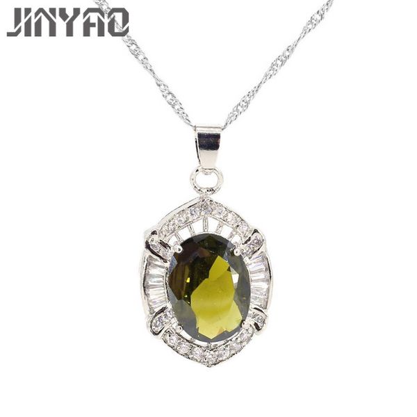 jinyao fashion white gold color olive green zircon pendant for women wedding party charming necklace jewelry, Silver
jinyao fashion white gold color olive green zircon pendant for women wedding party charming necklace jewelry, Silver