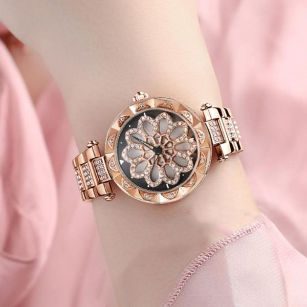 stylish 360 degree rotatable women watch luxury hollow floral dial rhinestone inlaid quartz wrist ladies watch festival gift, Slivery;brown
stylish 360 degree rotatable women watch luxury hollow floral dial rhinestone inlaid quartz wrist ladies watch festival gift, Slivery;brown