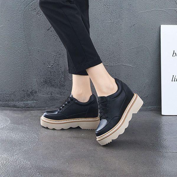 women's flat platform shoes 2019 spring genuine leather hidden heel sneakers white/black sneakers for women casual woman shoes
women's flat platform shoes 2019 spring genuine leather hidden heel sneakers white/black sneakers for women casual woman shoes