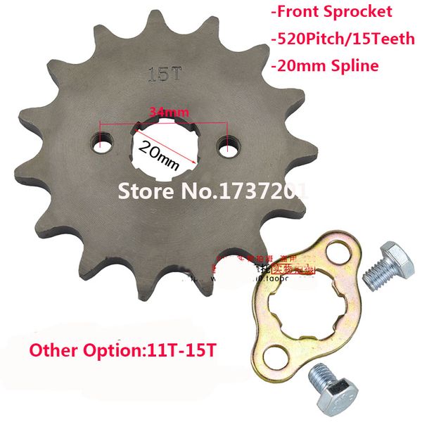 front engine sprocket 520# 15t teeth 20mm for 520chain with retainer plate locker motorcycle dirt bike atv parts ing
front engine sprocket 520# 15t teeth 20mm for 520chain with retainer plate locker motorcycle dirt bike atv parts ing