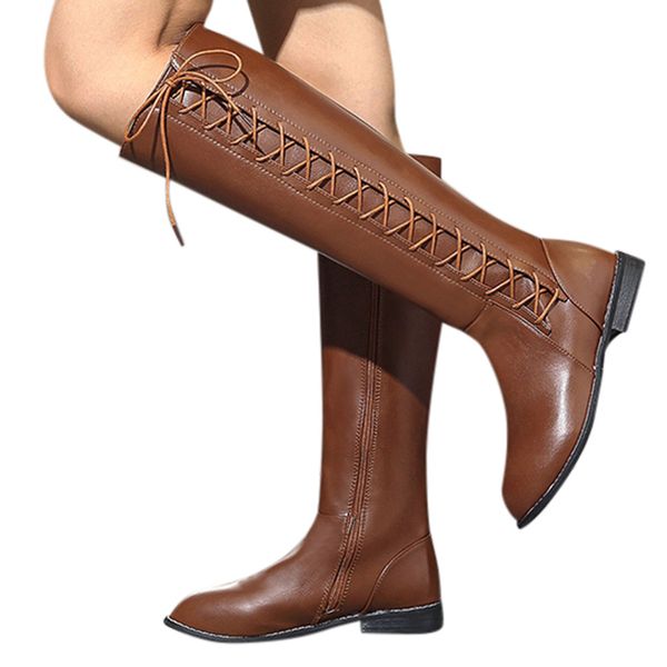 fashion leather winter boots women knee high long boots casual leather waterproof snow women breathable lace-up woman boot, Black
fashion leather winter boots women knee high long boots casual leather waterproof snow women breathable lace-up woman boot, Black