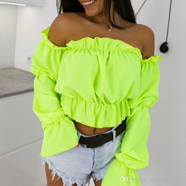 2019 candy color off shoulder crop women summer dot print lantern sleeve shirts lady slash neck beach blouse, White
2019 candy color off shoulder crop women summer dot print lantern sleeve shirts lady slash neck beach blouse, White